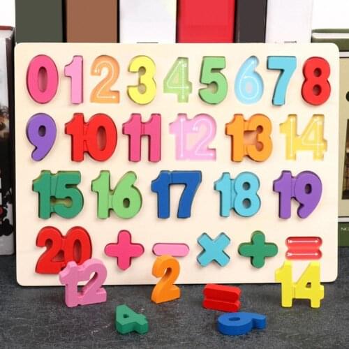 Alphabet ABC Numbers Wooden Puzzles Board Educational Children Toy Learning Gift