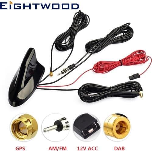 DAB+ DAB Aerial Car Radio Antenna DAB Splitter SMB SMA GPS Adapter AM/FM Aerial to DAB Shark Roof Antenna for GPS DAB FM/AM Radi