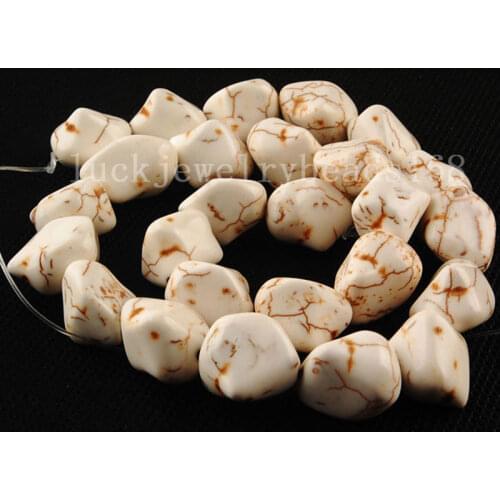 Free Shipping Fashion Jewelry White Howlite Nugget Loose Beads 15.5" FG5846