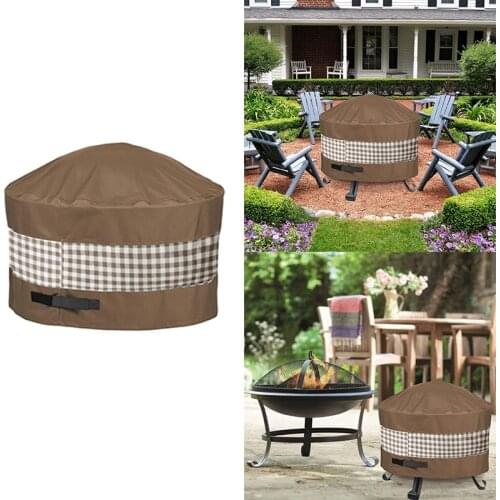 Fire Pit Cover Stove Dust Cover Patio Protection Bag Outdoor BBQ Dust Waterproof Garden Barbecue Cook Accessory