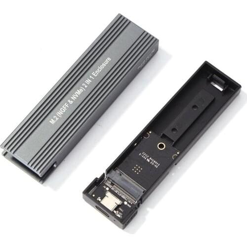 NVME M2 SSD Case SATA To USB Type C 3.1 SSD Disk Drive Case 10Gbps PCIE NGFF M/B Key External Hard Drive HDD Enclosure Box