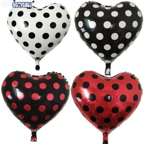 Black Red white spot dot Balloons Birthday Party SWave point baby shower decor globos Wholesale balloons