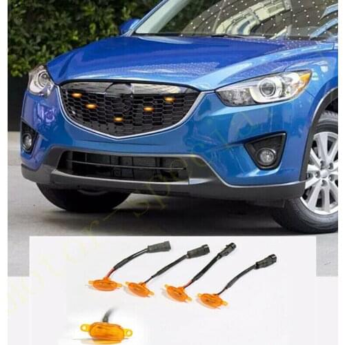 For Mazda CX-5 2013-2016 LED Car Front bumper Grille LED Amber Light Raptor Style Light Kit Decor W/ Wire Speed