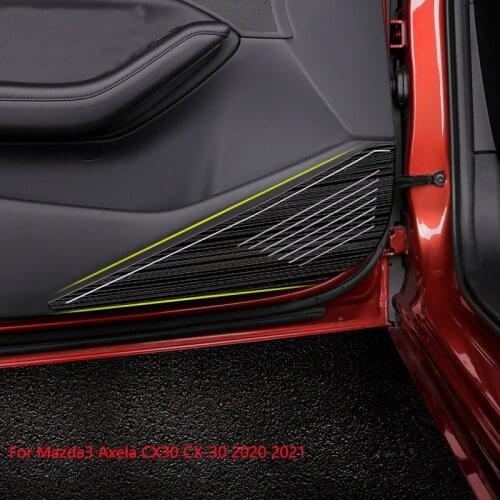 For Mazda3 Axela CX30 CX-30 2020 2021 Stainless Steel Car Interior Door Anti-dirty Pad Anti-Kick Mat Door Protection Cover Trim