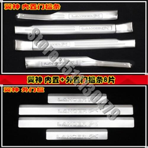 For Mitsubishi Lancer/Lancer X/Lancer Evo 2010-2019 stainless steel Scuff Plate/Door Sill Door Sill Car styling
