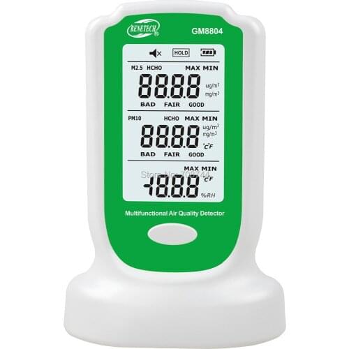 GM8804 Gas Analyzing Tools Air Quality Detector AC100-240V Home Indoor PM10 Digital Air Quality Pollution Detector