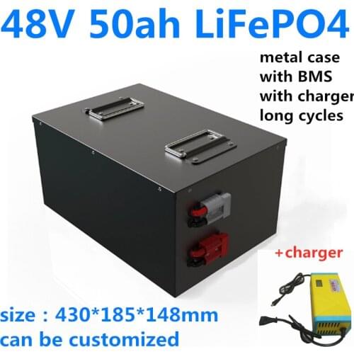 GTK metal case deep cycle 48V 50Ah Lifepo4 Lithium battery with strong BMS for golf cart solar storage system AGV+5A charger