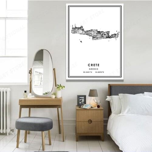 World Map Poster Office Wall Art Photos Canvas Painting Grete City Maps Decor Modern Framed Artwork Prints