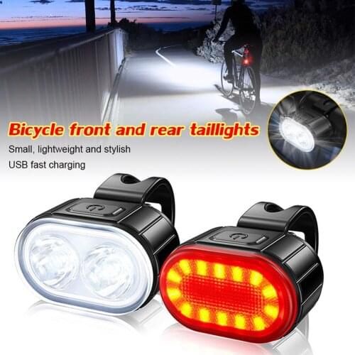 2021 NEW Bike Front Rear Light Set Cycling USB Charge Headlight Light Rear Light MTB Waterproof Light Bicycle Accessories