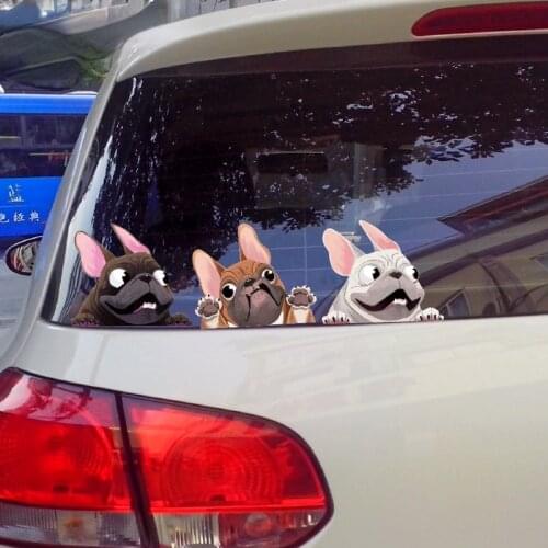 Creativ French Bulldog Sticker Pet Dog Vinyl Decal Animal Cartoon Cute Car Stickers Waterproof Bumper Accessories