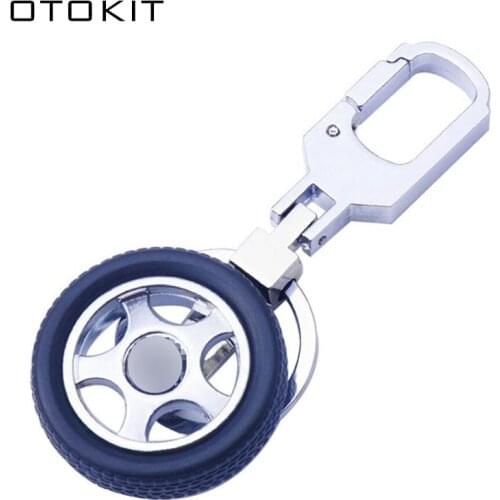 Creative Smooth Rotatable Car Wheel Rim Car Key Chain Car Key Ring Key Gift with spin Brake discs hub Car Styling Accessories