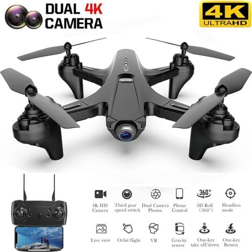 New TUT RC Quadrocopter with 4K Dual Camera Drone One-Key Return Four-Aixes Reomote Control HD FPV Quadcopter Toy for Boy Friend