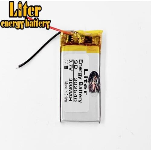 302540 3.7V 300mAh Li-Polymer Li-ion Battery For bluetooth headset Bracelet Wrist Watch pen DVR GPS PSP PDA MP3 MP4 MP5 032540