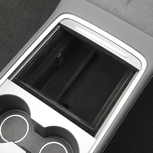 Center Console Storage Tray Flocking Storage Box Towel Sunglasses Holder for Tesla Model 3Y Interior Accessories