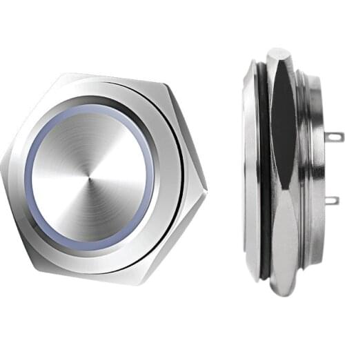 16MM Metal Button Switch 2Pin High/Flat Head Ultra-short Self-resetting Waterproof Point Protrusion