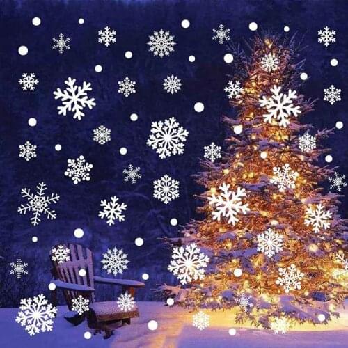 Wallpaper Reusable Christmas Snowflakes Stickers Shop Home Window Decorations