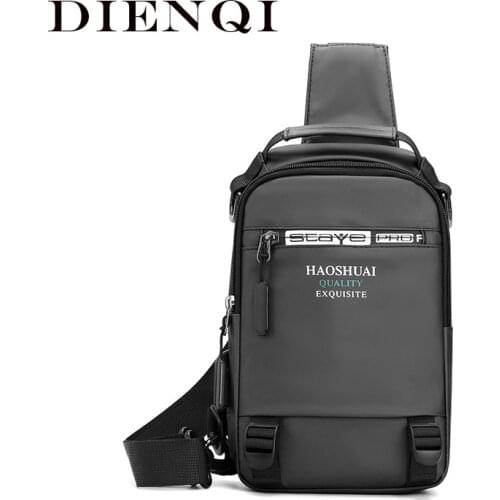Men Waterproof USB Nylon Chest Bag Multifunction Fabric One Shoulder Crossbody Sling Bag Tactical Small Chest Pack For Male 2021