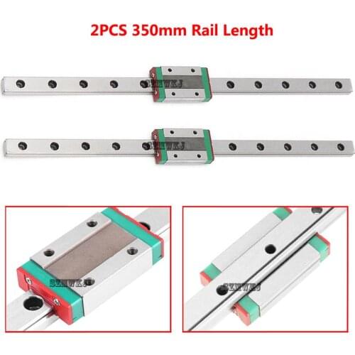 Set of 2x 350mm Miniature CNC Linear Rail Sliding Motion Mini Slide Rail Linear Guide W/ MGN12H Sliding Block CNC 3D Printer DIY