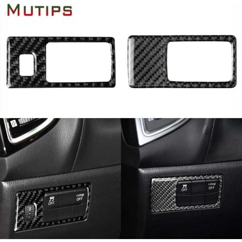 Car Headlight Head Lamp Switch Button Cover Carbon Fiber Sticker Interior Mouldings For Mazda 3 Axela 2014 2015 2016 2017 2018