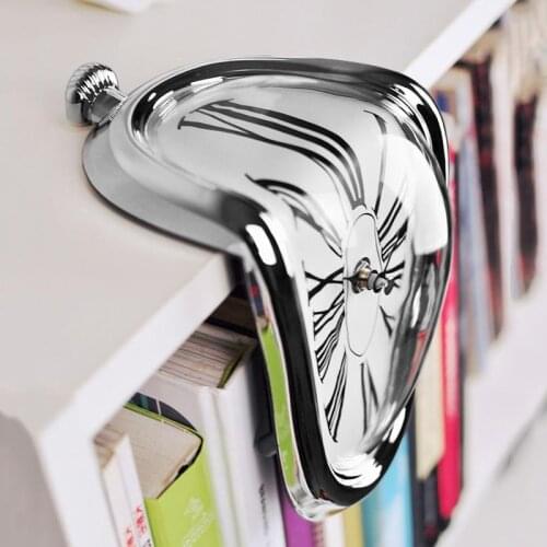 Novel Surreal Melting Distorted Wall Clock Modern Design Surrealist Salvador Dali Style Wall Clock Amazing Home Decoration
