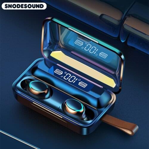 True Wireless Ear phones LED Display Bluetooth-compatible Headphone HIFI Gaming Head With MIC In-Ear Stereo Earbuds Headset F9-5