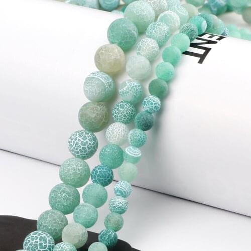 Natural Stone Green Weathered Stone Onyx Agates Round Loose Spacer Beads for Jewelry Making DIY Bracelets Accessories 6 8 10mm