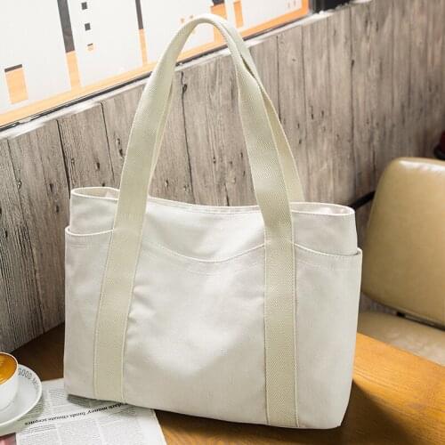 New Casual Solid womens tote bag 2021 big white woman canvas bag Trend Brand Shopper bag high quality large capacity women bag