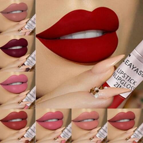 Nude Matte Velvet Lip Gloss Sexy Red Pink Liquid Lipsticks Waterproof Long Lasting Women Makeup Lipgloss Tint Cosmetics Pigment