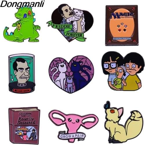 P4709 Dongmanli Fashion Anime Figure Brooches Enamel Pins Custom Brooches Lapel Backpack Badge Jewelry Friends Gifts