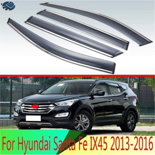 For Hyundai Santa Fe IX45 2013 2014 2015 2016 Plastic Exterior Visor Vent Shades Window Sun Rain Guard Deflector