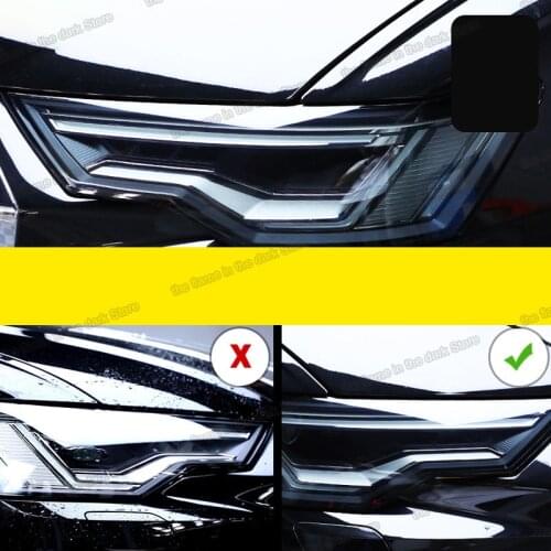 Lsrtw2017 TPU Transparent Black Car Headlight Film Protective Sticker for Audi A6 A4 A5 A7 A3 Q5 Q2 Q7 2019 S3 S4 S5 2010-2020