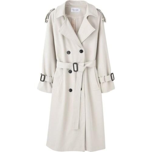 Fashion New Double-Breasted Women Trench Coat Long Belted Slim Lady Duster Coat Cloak Female Outerwear Spring Autumn Clothes
