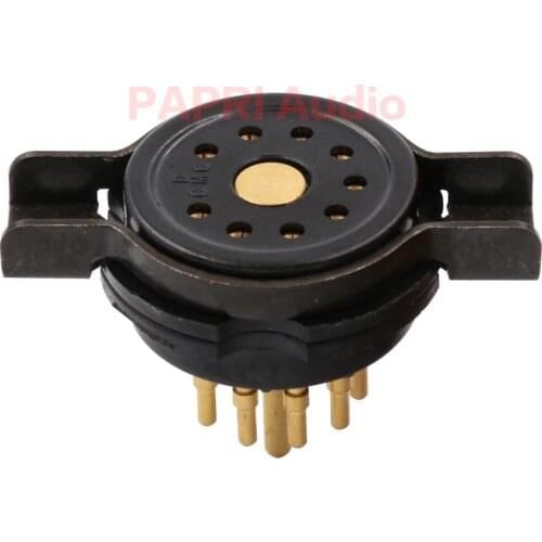 12AX7 12AT7 12AU7 ECC81 ECC82 ECC83 6922 6DJ8 CMC 9PIN Bakelite B9A Tube Socket Pure Brass Gold Plated Audio Amplifier Lot/1PCS