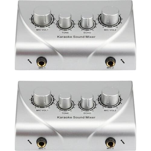 Karaoke Machine Professional Sound Mixer Echo Mixer Digital Audio Sound Audio System Devices Silver