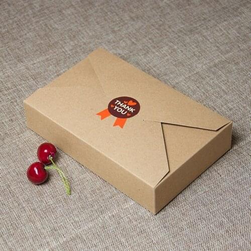 100pcs/lot 19.5cmx12.5cmx4cm Kraft Paper Gift Box Envelope Type Cardboard Boxes Sugar Package For Wedding Party Festival
