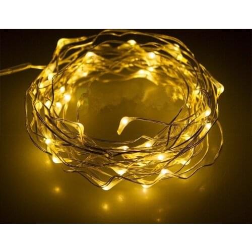 100PCS/LOT Cooper wire string light 4M 40Led Ultra thin Battery Operate Fairy Moon light Christmas Wedding party decor-WARM WHIT