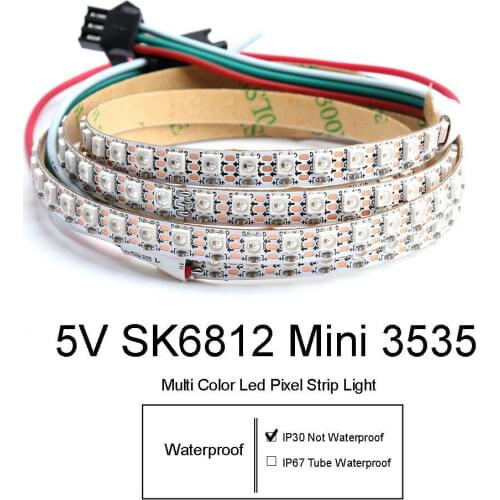 1m SK6812 DC5V 7mm PCB Addressable 3535 RGB flexible LED strip 60/144 Pixels jk1208