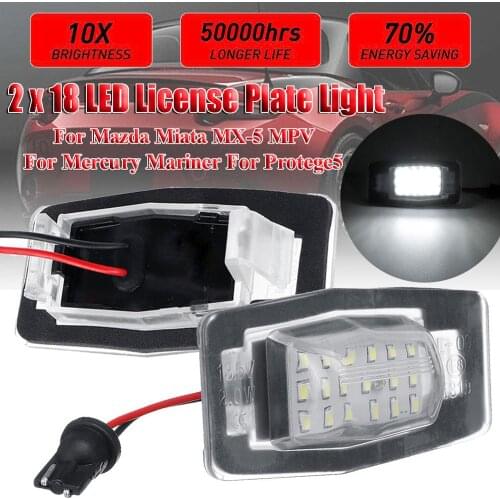 2pcs 18 Led License Plate Light Lamp Error Free Led Number Plate Bulbs For Mercury Mariner for Mazda Miata MX-5 MPV for Protege