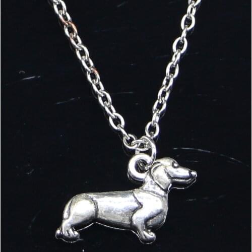 20pcs New Fashion Necklace 20x15mm dog dachshund Pendants Short Long Women Men Colar Gift Jewelry Choker