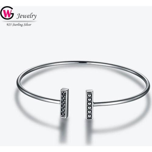 2019 Fashion Silver S925 Crystal Open Bracelets T Bracelet Women Accessories Female Bracelets & Bangles Mujer Pulseras Love Gift