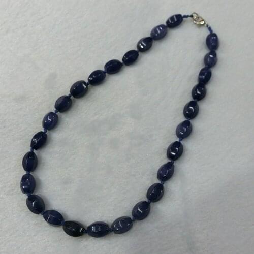 6pcs/lot Natural Quartz Stone Dark Blue Jades Colorful Choker Necklace Knotted Facet String Energy Beaded Necklace Collar Free