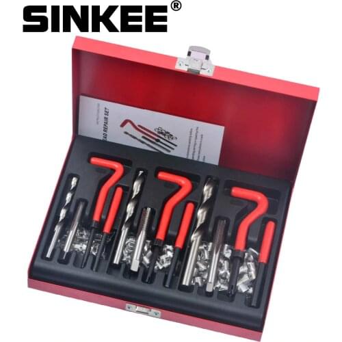 88 Piece Thread Repair Recoil Insert Kit Drill Tap Car Garage Tools M6 X 1 - M8 X 1.25 - M10 X 1.5 SK1040