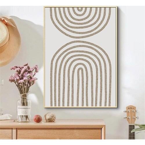 Abstract Beige Arches Wall Art Poster Geometry Art Print Line Drawing Canvas Painting Nordic Pictures Living Room Home Decor