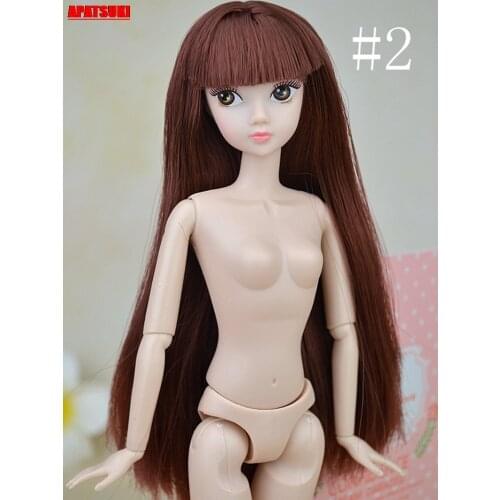 1pc 12 Moveable Joints Doll Accessories For 11.5" Doll House 1/6 Dolls Body + Head With Long Straight Hair Dolls Kid