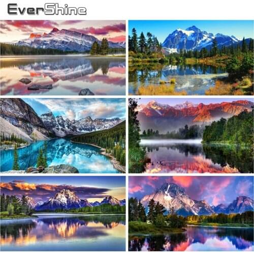 EverShine Diamond Painting Mountain Cross Stitch Diamond Mosaic Landscape Rhinestones Art Handmade Gift New Arrivals Home Decor