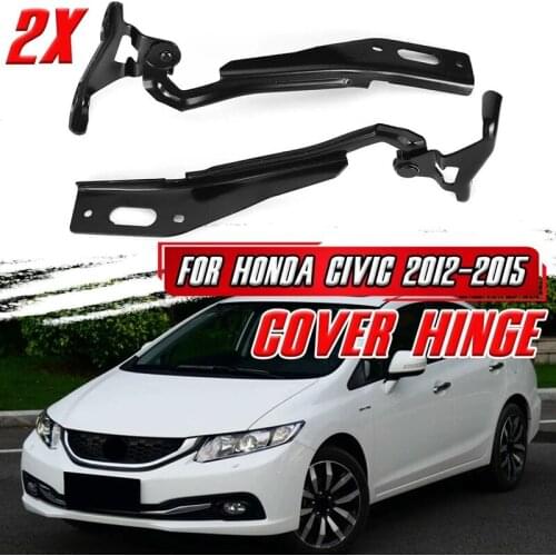 AU05 -2Pcs Car Engine Hood Cover Hinge Check Strap for Honda for Civic 2012-2015 Car Front Hood Hinge Cover Trim