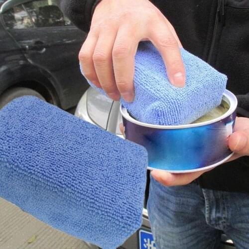 Car Wash Cleaning Sponge Block Soft Microfiber Car Wax Polishing Pad Box Applicator Cleaning Block Cloth Sponge Terry Polis V6W2