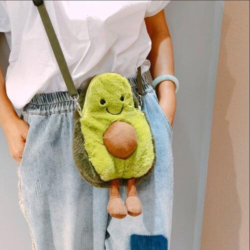 Cartoon Mini Avocado Doll Keychain Keyring Pendant Ornament for Accessories