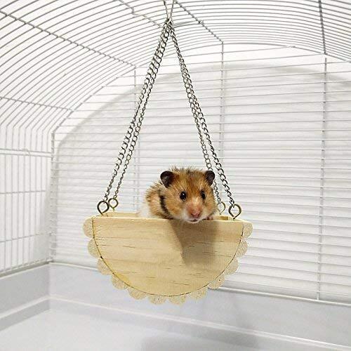 Hamster Wooden Swing Hanging Bed Basket for Small Animal Gerbil Rat Mouse Mice Cage Perch Platform