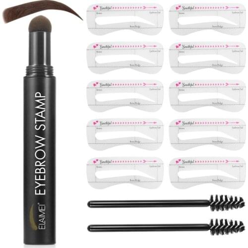 ELAIMEI 1set Wenkbrauw Shaper Make Sjabloon Eyebrow Enhancers Wenkbrauw Sjabloon 10Pc Herbruikbare Makeup Cosmetic Tools TSLM1